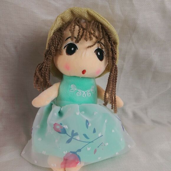 Set of 2 Japanese Anime Plush Dolls - Stuffed Girls - Pink - Green - 13 inches - Picture 4 of 4